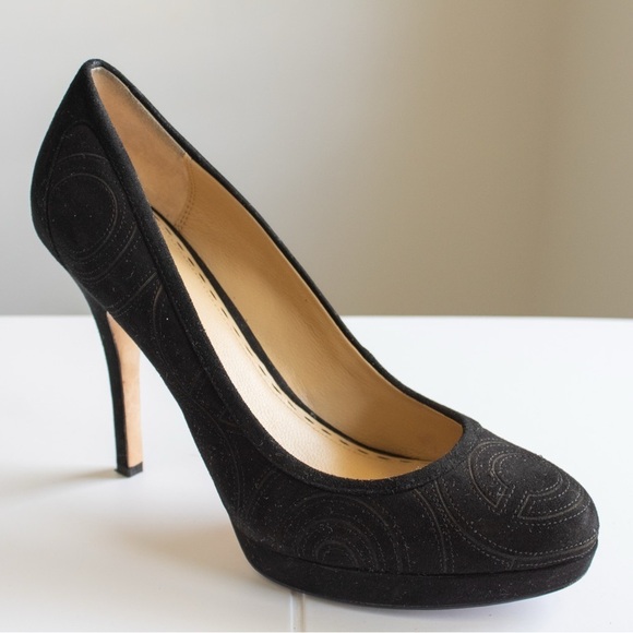 Coach Shoes - COACH Brigett Pumps Signature C Stylish Black High Heel Women’s Pumps Size 9.5